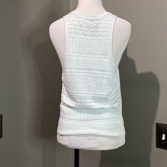 Abercrombie & Fitch Light Blue Knit Sweater Pointelle Tank Top - Picture 6 of 10